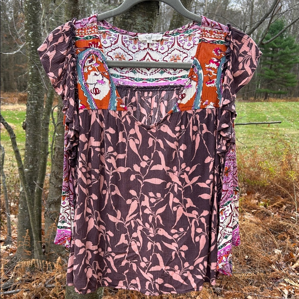 Easel Multicolor Floral Women's Blouse